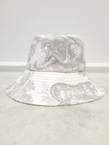 Chapeau seau camionneur denim gris ivoire Dior 58 123202040