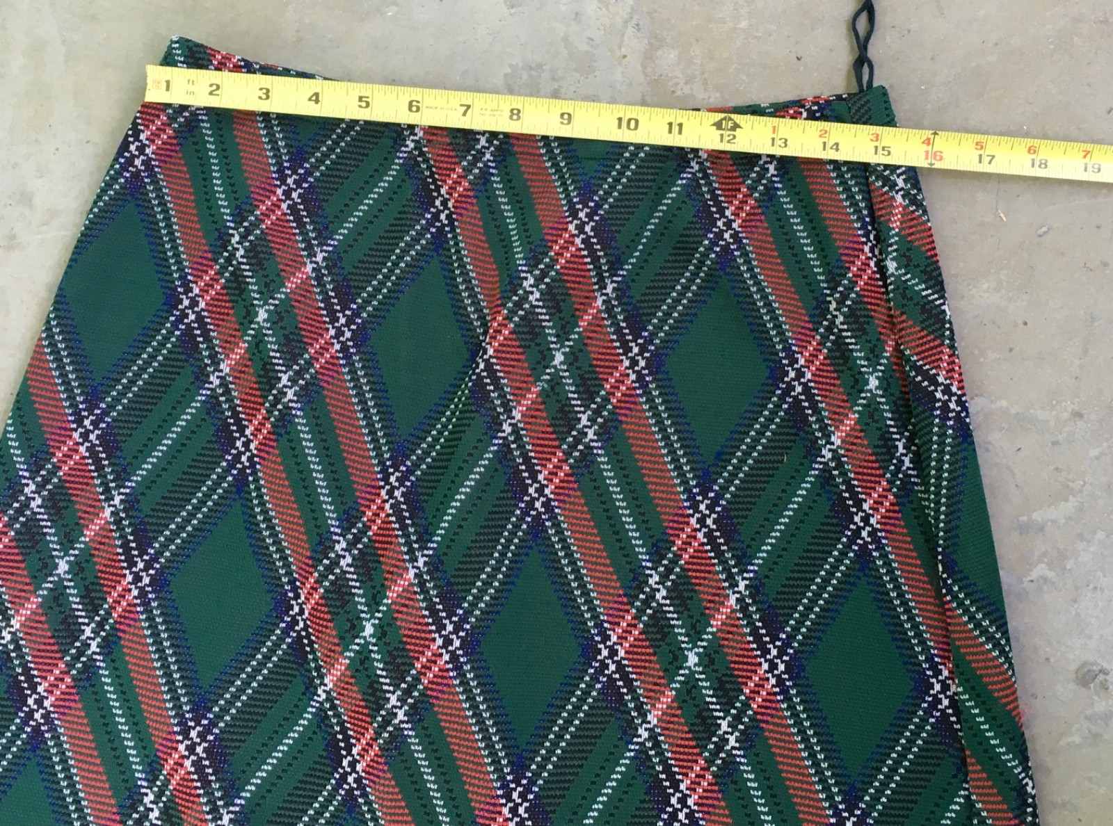 Sears Fashion USA Womens 16 Maxi Skirt Set 70s Tartan Plaid Matching Velvet Vest