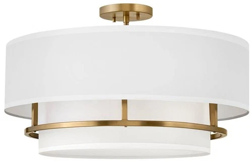 Hinkley Graham 23" Wide Lacquered Brass 4 Light Ceiling Light - Picture 2 of 8