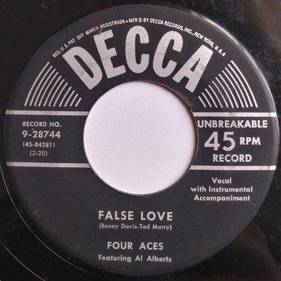 The Four Aces Featuring Al Alberts - False Lov (Vinyl 7'' - 1954 - US - Original)