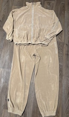 Men s Vintage Sean John velour tracksuit XL Cream Tan Y2K