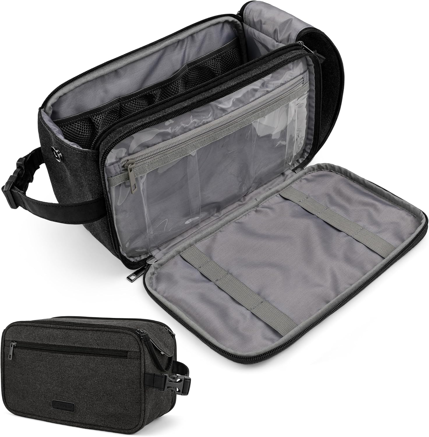 Men's Extra Large Water-Resistant Canvas Toiletry Travel Dopp Kit Bag-image