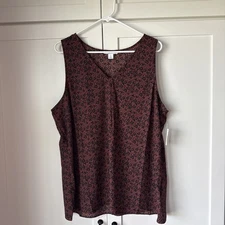 Amazon Basics - Sleeveless Blouse - XL - Black/Brown/Pink - NWT - Beautiful 
