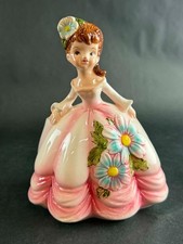 Vintage MCM Kitsch Pretty Pink Princess Girl Planter 5839