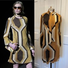 GUCCI Tom Ford fall 2000 Runway Geometric print dress size M