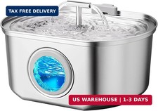 Cat Water Fountain Stainless Steel - Pet Drinking Fountain for Cats Indoor - 3.2