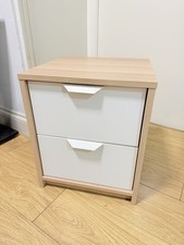 Bedside Table Drawer Cabinet End Side Oak/white