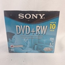 NEW SEALED Sony DVD  RW 10 Pack Rewriteable DVD Discs 4.7GB 120 Minutes