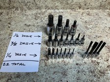 Mixed Lot Of 22 Snap On Tools Hex Bit Sockets 14 38 12 Various Drive Sae Mixed Lot Of 22 Snap On Tools Hex Bit Sockets 14 38 12 Various Drive Sae