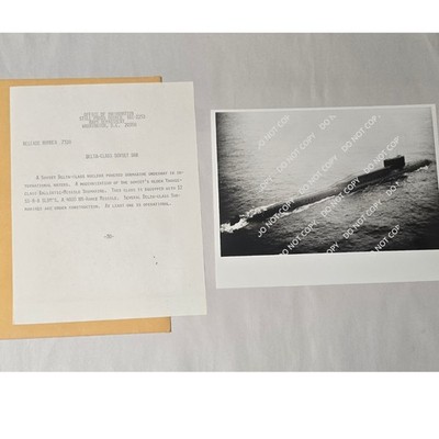 Official US Navy Press Photo Soviet Delta Class Submarine Nuclear SSBN 1973