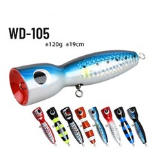 2pcs GT Popper Topwater Fishing Tuna Lure Big Game Handmade Wood Saltwater Bait