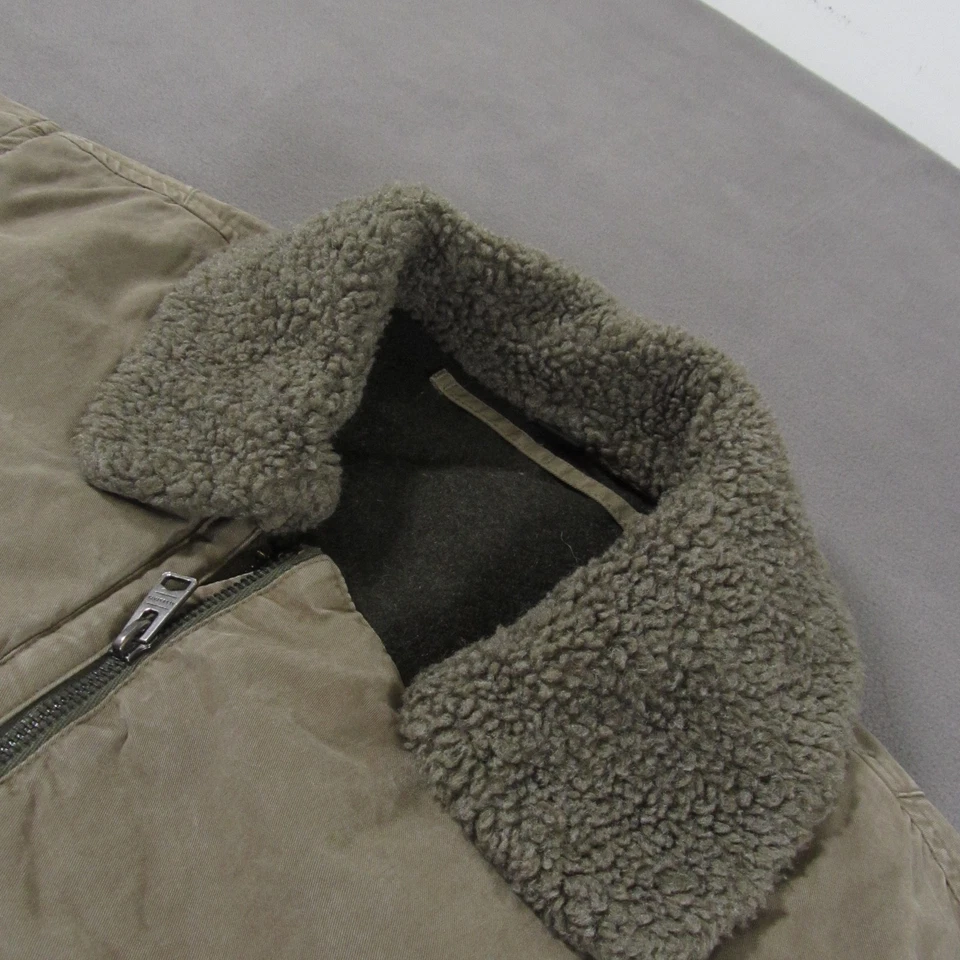 All Saints Faro Bomber Jacket Men M Medium Green Lined Wool MA-1 Flight Military - Image 4 of 4