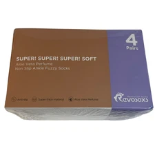 Revosoxs Super Soft Aloe Vera Perfume Non Slip Ankle Fuzzy Socks 4 Pair New