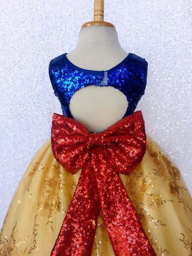 Sleeveless Snow White Inspired Halloween Dress Costume Pageant Birthday 2 4 6 8 - Picture 5 of 10