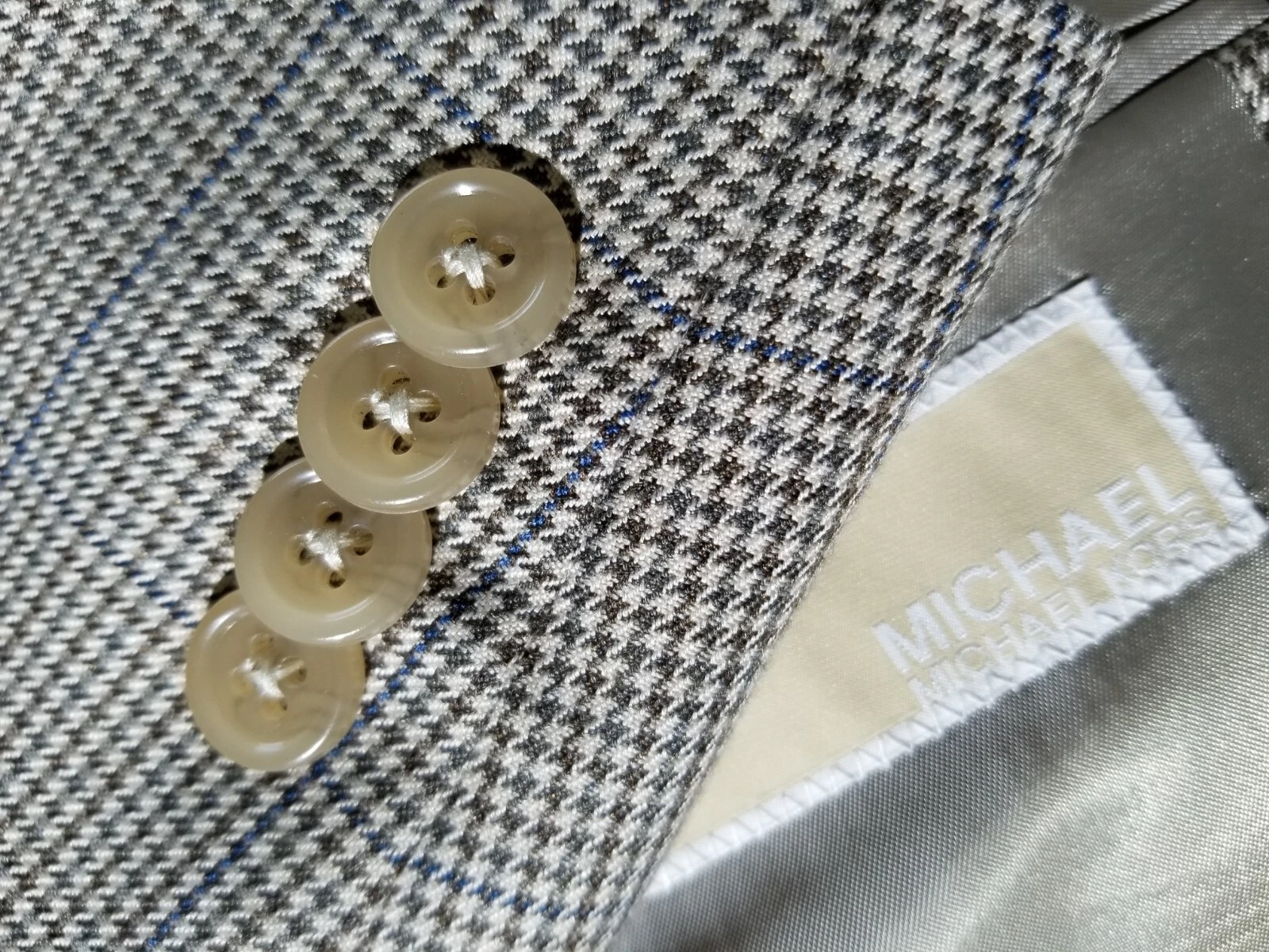 Blazer cappotto sportivo nuovo 50R blu marrone a quadri 4 STAGIONI Michael kors