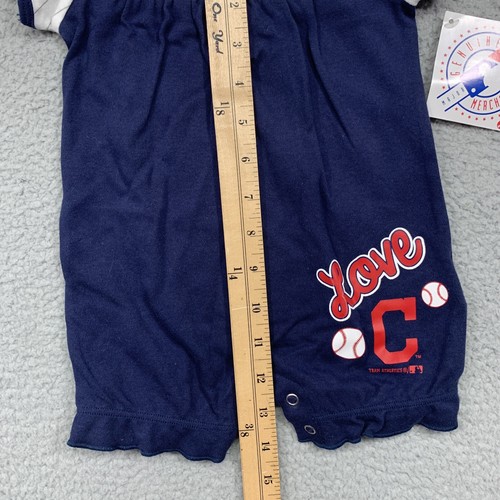 Cleveland Indians bebé de una pieza para dormir talla 3-6 meses azul nuevo béisbol MLB - Imagen 8 de 13