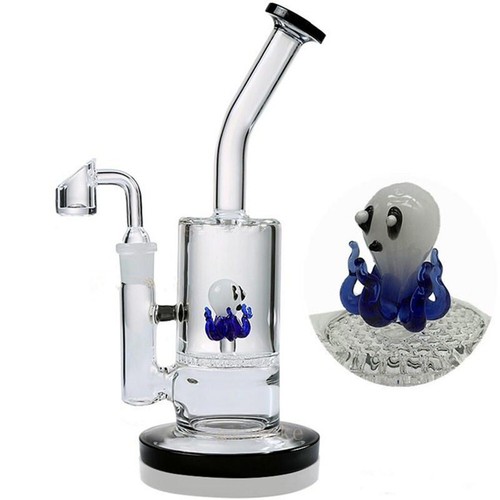 8" Animal Design Glass Bongs Medium Honeycomb Handmade Recycler Smoking Pipe - Picture 13 of 16