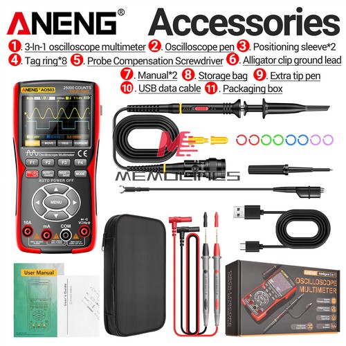 ANENG AOS03 3-in-1 Handheld Multimeter Digital Oscilloscope Signal Generator USA - Picture 21 of 23