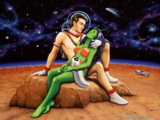 Amor Alien by Laura Molina - 18” X 24” litho print signed by the artist