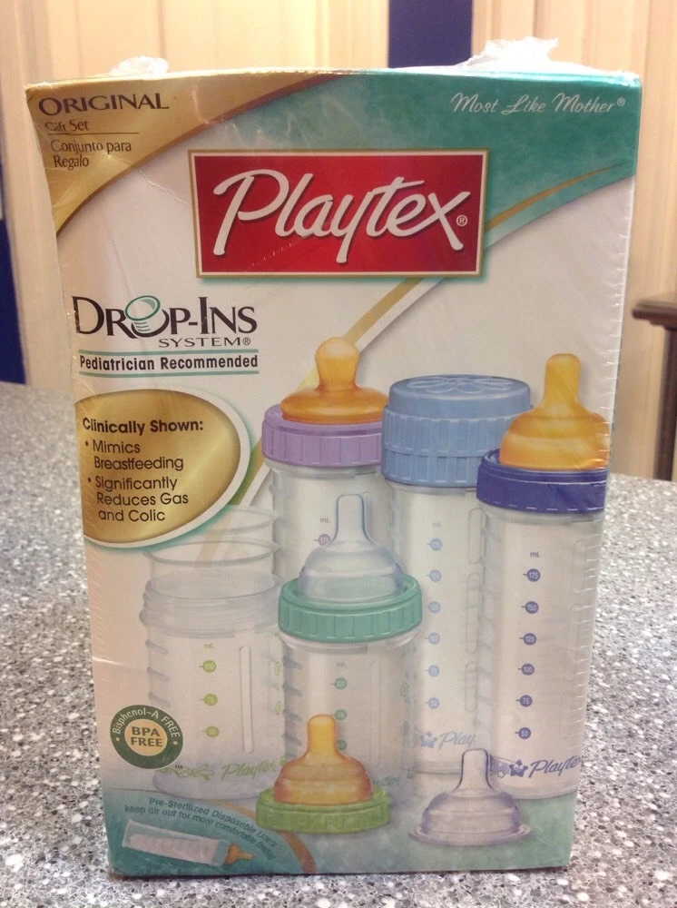 VINTAGE PLAYTEX Drop-Ins ORIGINAL GIFT SET NURSERS NIPPLES LINERS FREE SHIPPING!