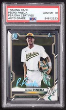 Pedro Pineda Signed 2021 Bowman Chrome Prospects #BCP216 RC (PSA | Auto 10) Rook