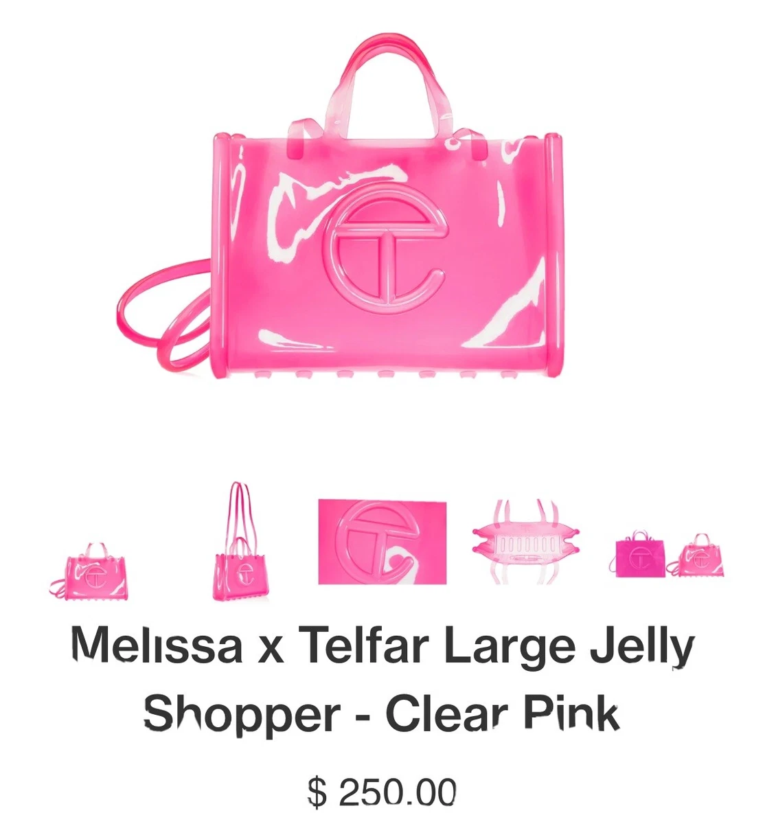 Melissa x Telfar Medium Jelly Shopper - Clear Pink