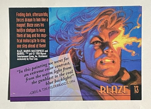 Blaze 1994 Marvel Masterpieces #13 Card Set Comics Graphic Anime Foil Vintage - Picture 2 of 2