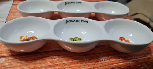 2 Set Snackschalen weiß Keramik Set für Snacks Wie Neu - Bild 2 von 8