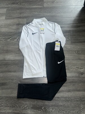 Men's White Black Nike Dri Fit Academy Full Tracksuit (Size Large