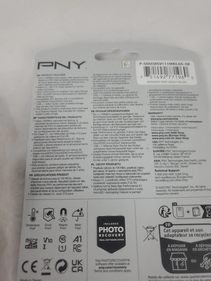 PNY 32GB Elite Trail Camera Deer Hunting MicroSDHC Card W/ SD Card Adapter New - Image 3 of 3