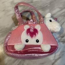 7" Aurora Unicorn Pink Pet Carrier Plush Stuffed Animal