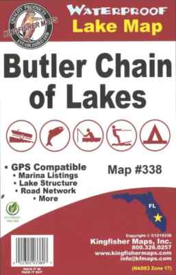 Kingfisher Waterproof Lake Maps - #338 Butler Chain of Lakes, FL