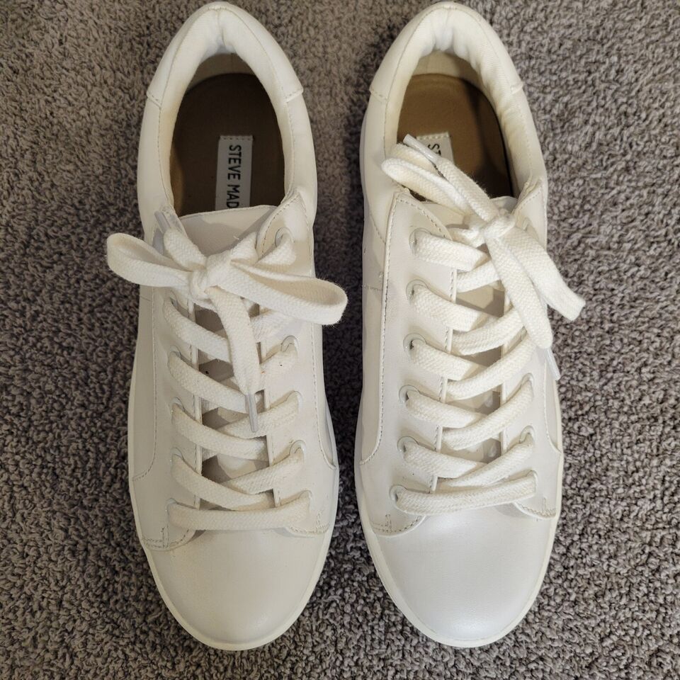 Steve Madden Bertie platform sneakers PULeather sz. 8.5 white | eBay