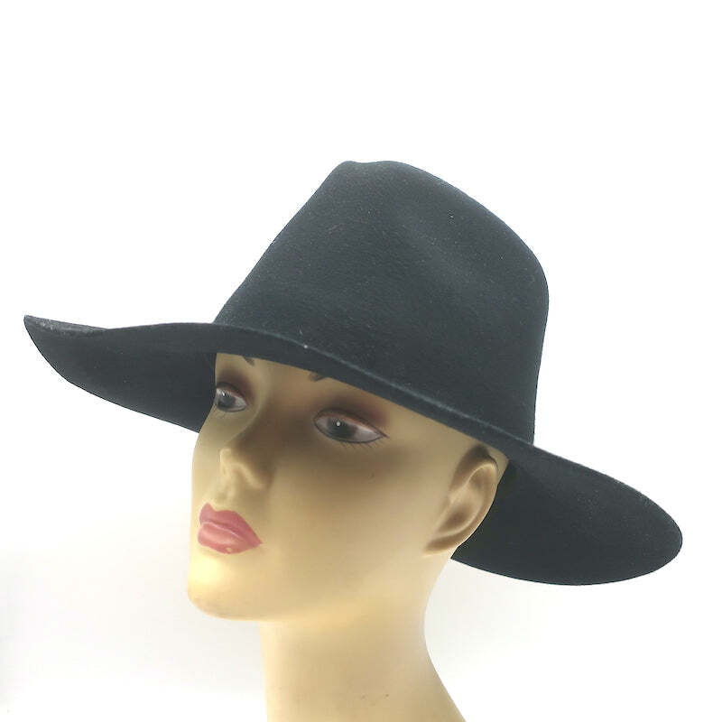 Janessa Leone Kit Fedora Hat Black Wool Felt Size Small | eBay display picture 2