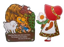 Vintage Nursery Playroom Baby Shower Wall Decor HALLMARK MCM NOS Set 2
