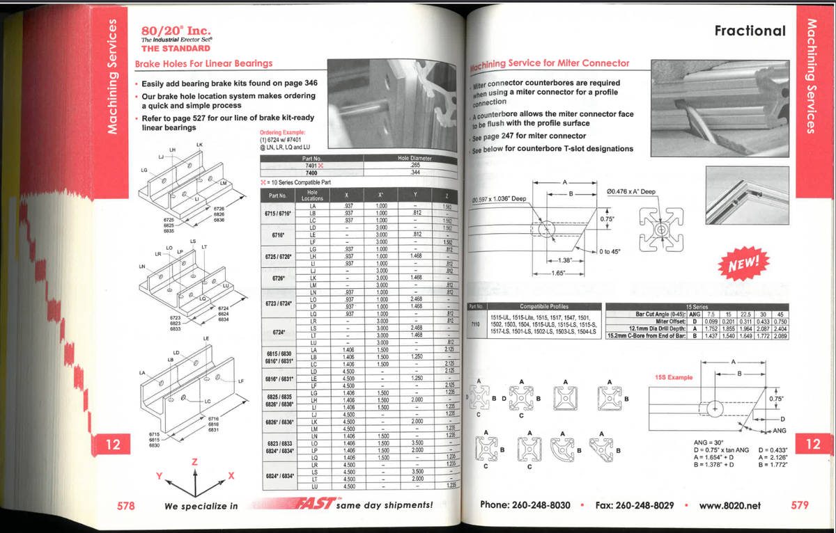 80/20 Miter Connector 13193 (previous generation) 15,40,45