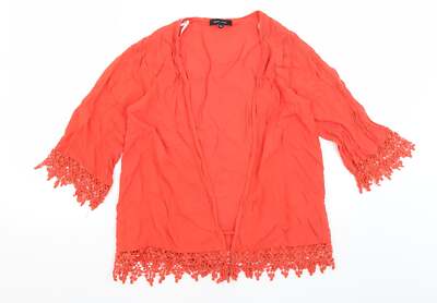 New Look Damen rot Stehkragen Viskosemischung Achselzucken Größe 10