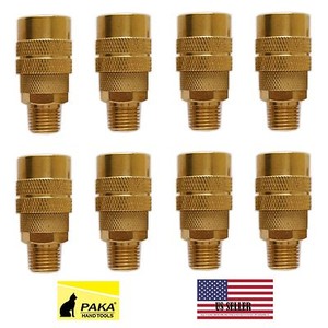 20 Pack Industrial Brass Air Quick Couplers - 1/4 NPT Male Fittings