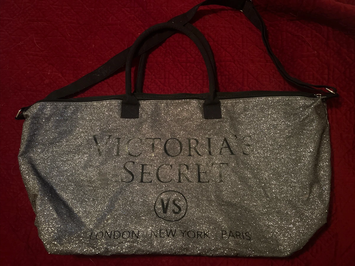 Victoria's Secret Glitter Large Tote Bag 3 Color to Choose Silver