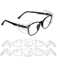 5 Pairs Eyeglasses Slip On Side Shields for Prescription Glasses Eye Protection