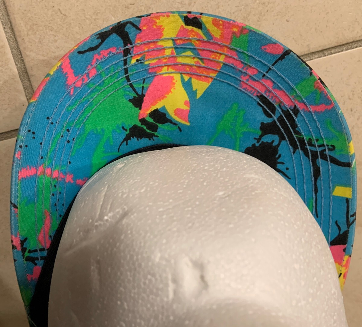 Vintage K-Products Neon Smirnoff Branded Visor, Adjustable. Rare 1990s Vintage Smirnoff Visor Hat Adjustable Splatter  main image 2