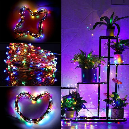 Catena Luminosa LED 50/100/200 Batteria Micro Filo Esterno Interno Illuminazione Xmas - Foto 13 di 88