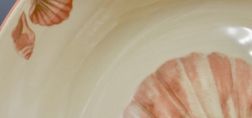 8 Sangostone Coquille Korea 6.5" Coupe Cereal Bowls Peach Seashells Nautical - Picture 6 of 6