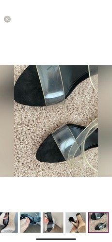 ZARA High Heels Clear Straps Black Sandals size 37 6.5 worn once comfy Shoes - Picture 16 of 16