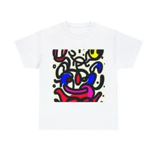 T Shirt Unisex Random Doodle Drawing Odd Curiosity Obscure Art Quirky Weird Tee