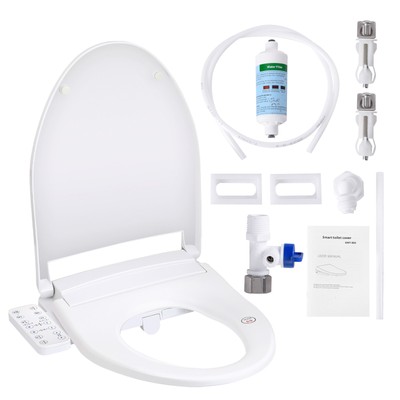 Bidet Toilet Seat Electric Smart Automatic Deodorization Elongated Heated White