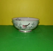 LENOX 5 3/8" Round All-Purpose Footed Bowl - "Serenade" - Floral/Bird Design