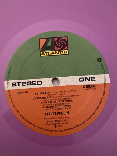 Led Zeppelin 4 IV 1978 LILAC Vinyl LP Rock Rare Plant Page Record Album Music - Picture 7 of 16