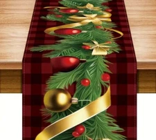 Festive Holiday Table Runner 72 Inches Long Christmas Winter Table Runner
