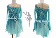 Ice Skating Adult Figure skating Dress Gymnastics Costume green dyeing